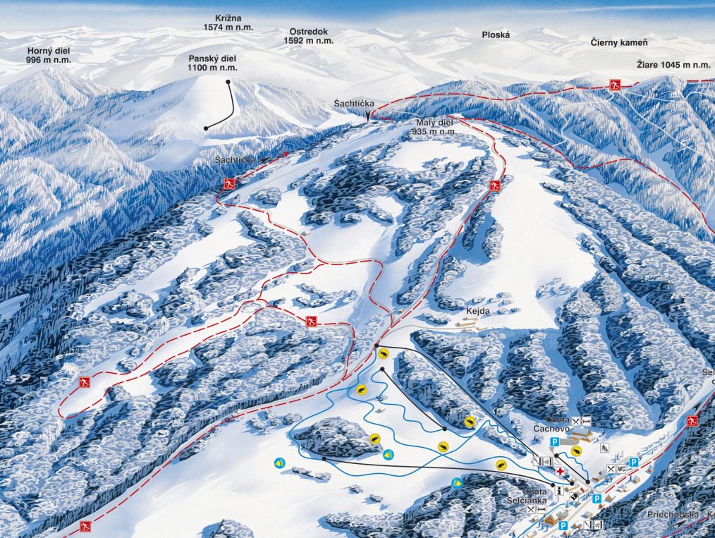 Mapa lyžiarskeho strediska